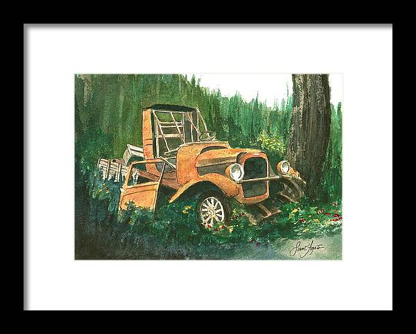 Vintage Framed Print featuring the painting Run Down Pick Up by Frank SantAgata