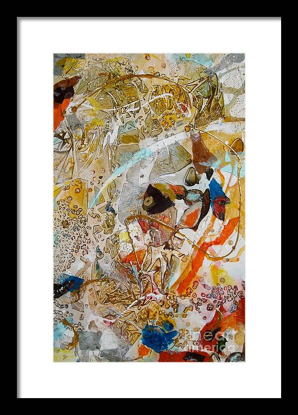 Mixed Media Framed Print featuring the painting Runes Harvest Hues II by Mickey Bond