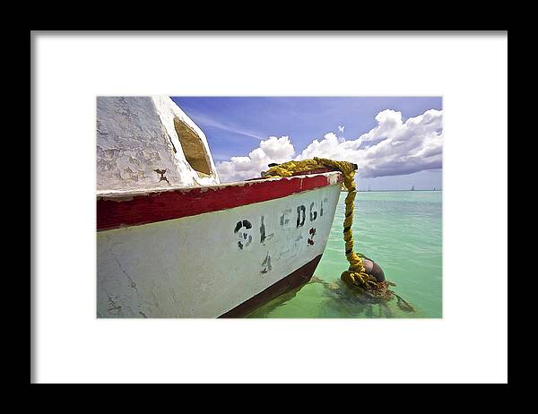 Anchor Framed Print featuring the photograph Rustic Fishing Boat Sledge of Aruba by David Letts