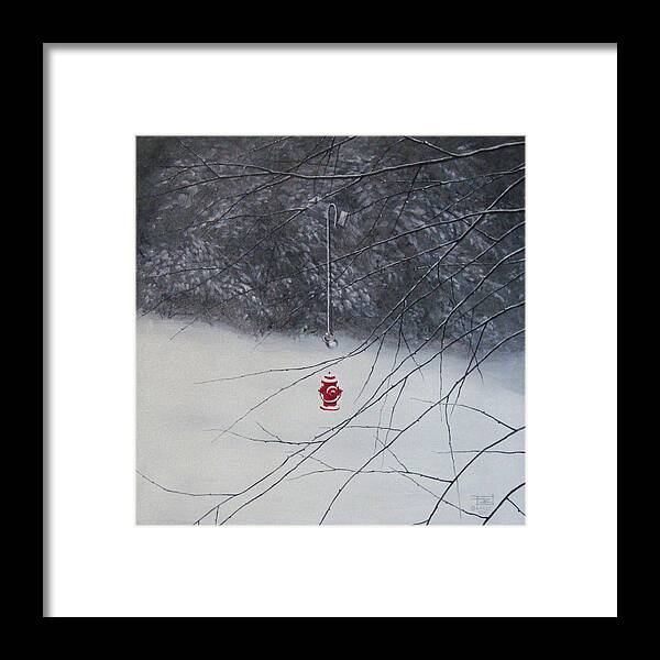 Winter Framed Print featuring the painting Safety by Roger Calle