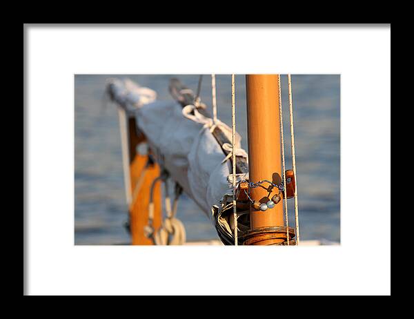 Nautical Framed Print featuring the photograph Sailboat Mast and Boom by Juergen Roth