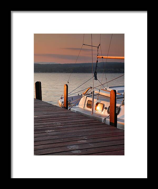 Dawn Framed Print featuring the photograph Sailboat Sunrise II by Steven Ainsworth