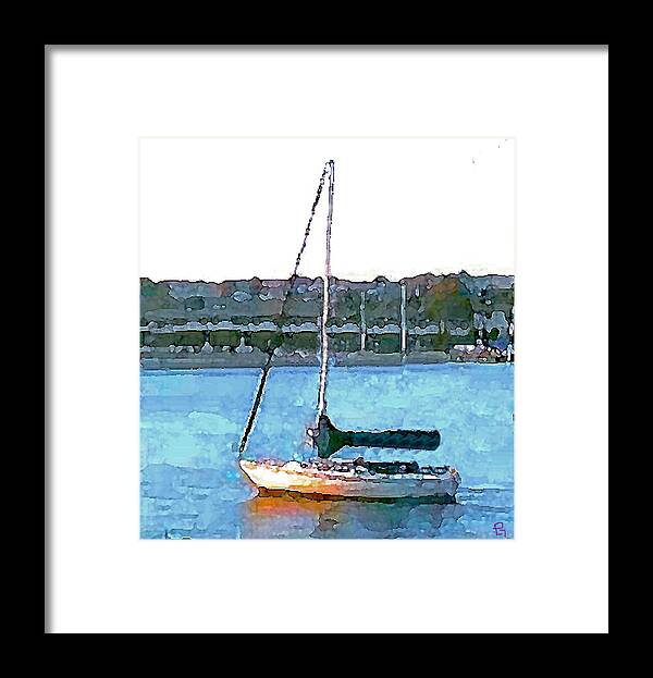 Sailboat Framed Print featuring the painting Sailing by Paula Greenlee