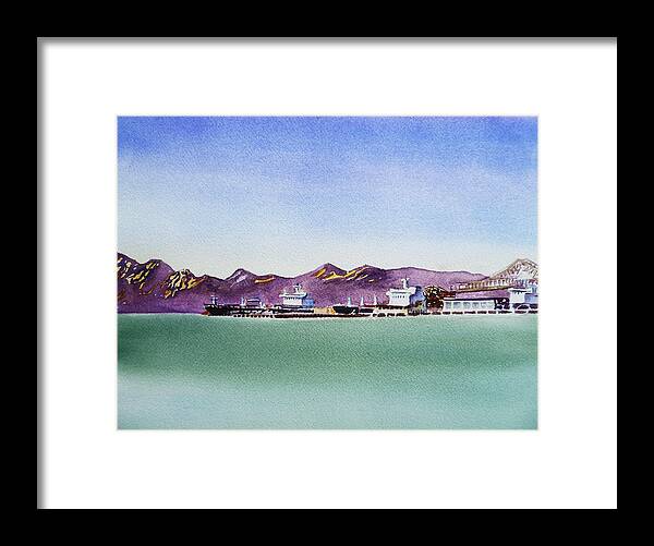 San Francisco Bay Framed Print featuring the painting San Francisco Bay Richmond Port by Irina Sztukowski