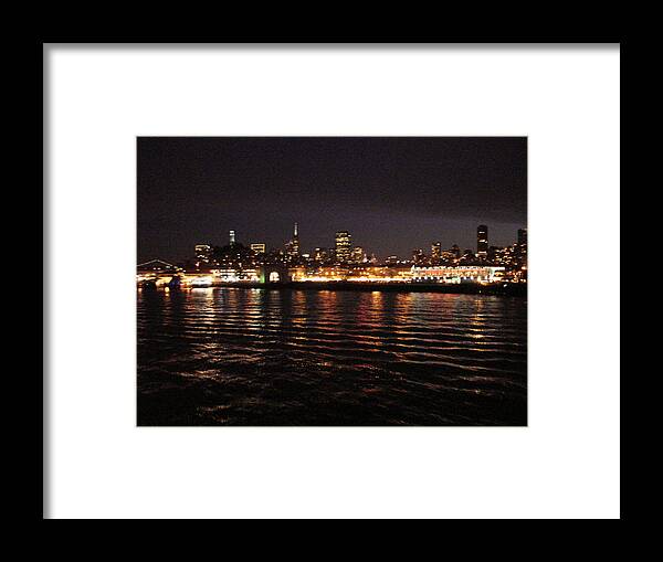 San Francisco Bay Framed Print featuring the photograph San Francisco night view from the ocean by Hiroko Sakai