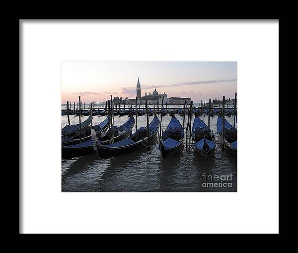 Gondolas Framed Print featuring the photograph San Giorgio Maggiore.Venice by Bernard Jaubert