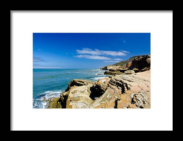 Point Loma Framed Print featuring the photograph Sandstone Cliffs by Baywest Imaging