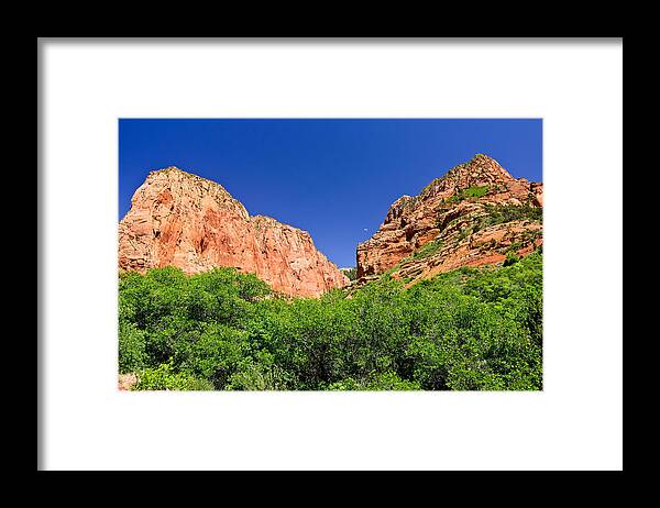 Zion National Park Framed Print featuring the photograph Sandstone Twins by Greg Norrell
