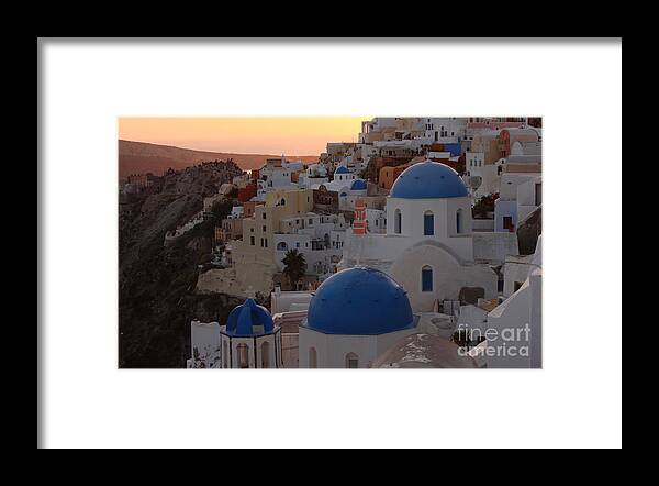 Sunset Framed Print featuring the photograph Santorini by Milena Boeva