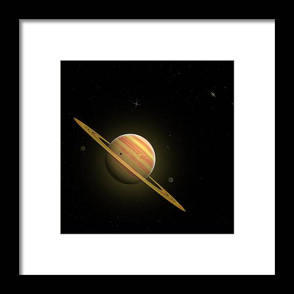 Abstract Framed Print featuring the digital art Saturn by Gordon Engebretson