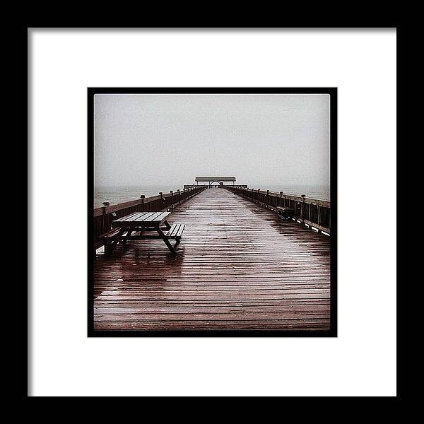 Savannahgeorgia Framed Print featuring the photograph #savannahgeorgia #tybeeisland #pier by Abril Andrade