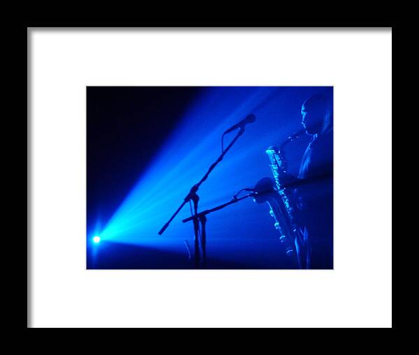 Saxophone Framed Print featuring the photograph Sax in Blue by Anthony Citro