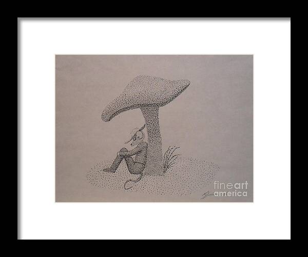 Stippling Framed Print featuring the drawing Say Hello to My Little Friend by Kip Vidrine