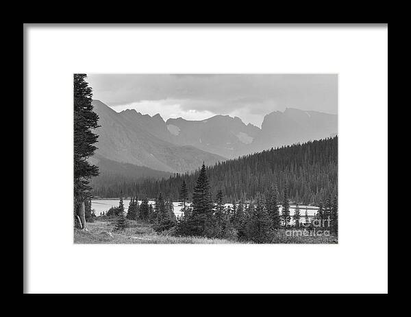 Colorado Framed Print featuring the photograph Scenic View Indian Peaks Brainard Lake Boulder County CO BW by James BO Insogna