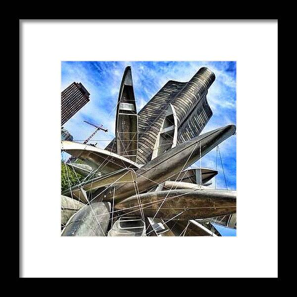 Blue Framed Print featuring the photograph #sculpture #chicago #chitown #windycity by James Roach