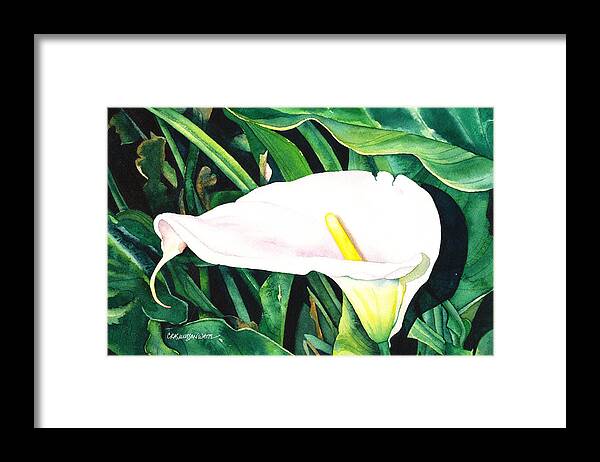 Sealily Framed Print featuring the painting Sealily by Casey Rasmussen White