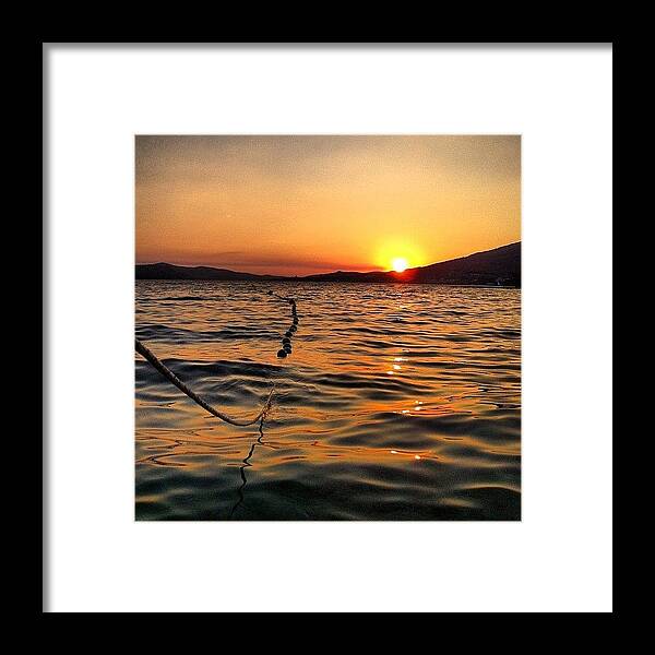 Beautiful Framed Print featuring the photograph #seaside #seaside #fantasy #sunset by Zain Master