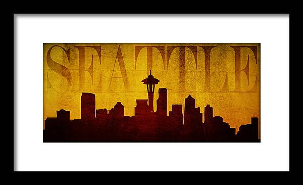 Seattle Framed Print featuring the digital art Seattle by Ricky Barnard
