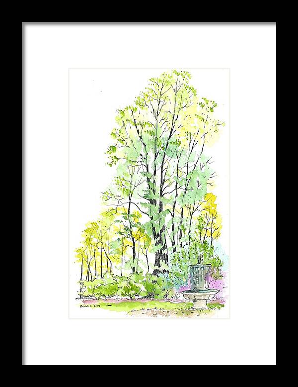 Trees Framed Print featuring the painting Serenity Garden One by Patrick Grills