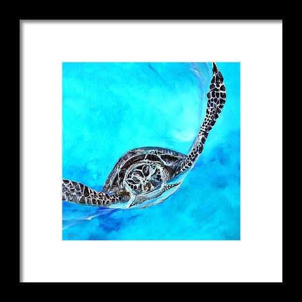 Sea Turtle Framed Print featuring the painting Serious Serenity by J Vincent Scarpace