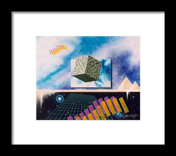 Pyramid Framed Print featuring the painting Seven Dimensions by Yuichi Tanabe