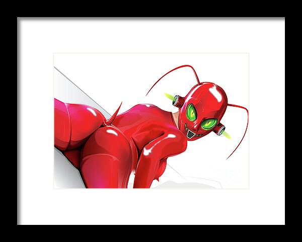 Sexy Framed Print featuring the digital art Sexy Bug Suit by Brian Gibbs