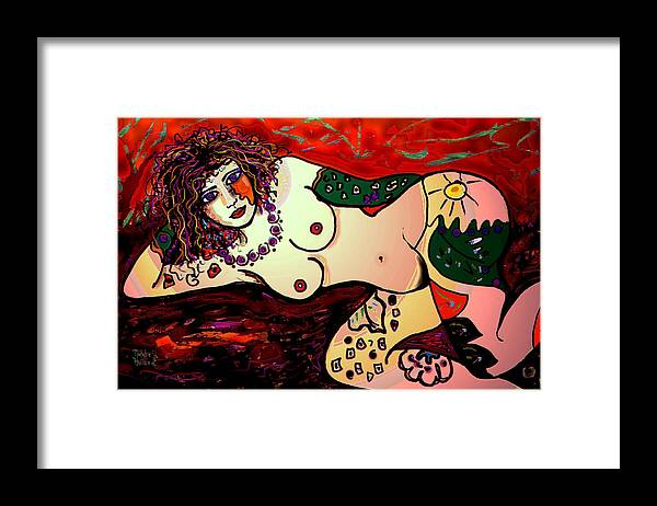 Nude Framed Print featuring the mixed media Sexy Girl by Natalie Holland