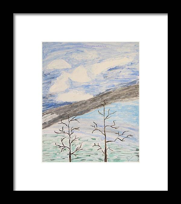 Shades Of Clouds In The Sky Framed Print featuring the painting Shades of nature by Sonali Gangane