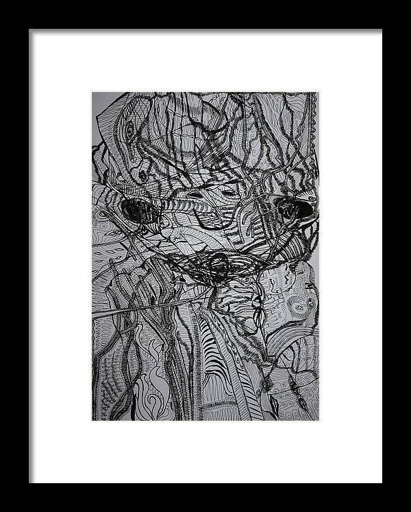 Jesus Framed Print featuring the drawing Shango by Gloria Ssali