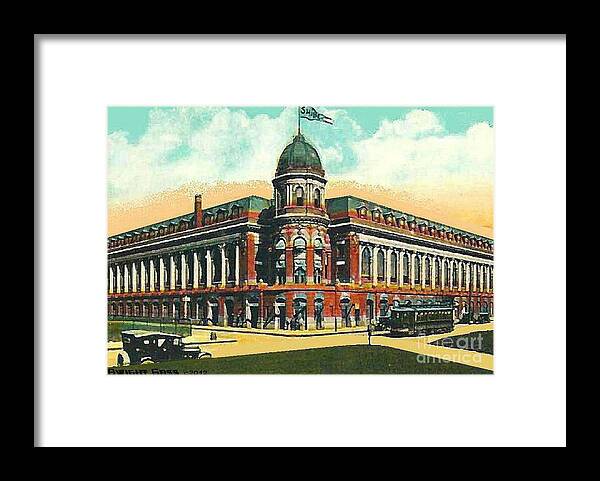 Baseball.stadiums Framed Print featuring the painting Shibe Park Baseball Stadium In Philadelphia Pa by Dwight Goss