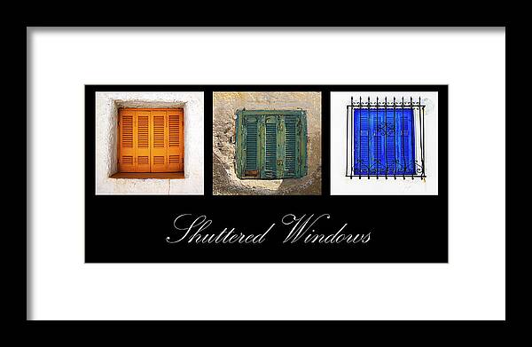 Window Framed Print featuring the photograph Shuttered Windows by Meirion Matthias