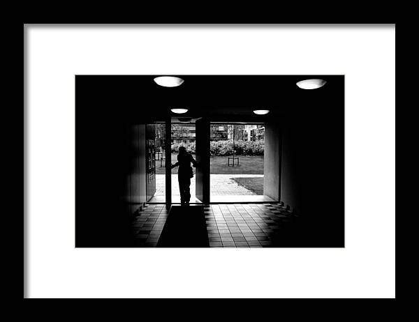 Silhouette Framed Print featuring the photograph Silhouette of a man by Fabrizio Troiani