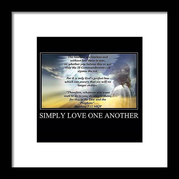 Fair Framed Print featuring the photograph Simply Love One Another by Nigel Williams