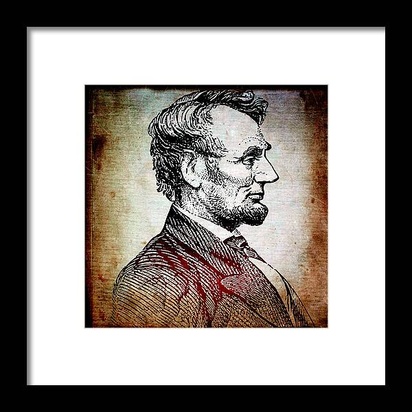 United Framed Print featuring the mixed media Sixteenth President by Angelina Tamez