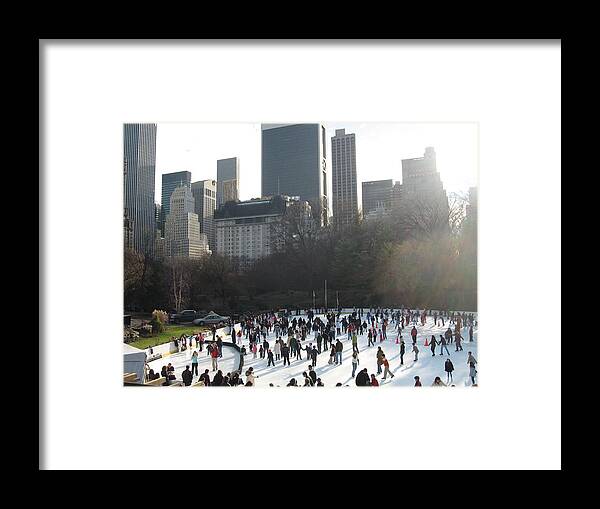 Central Park Framed Print featuring the photograph Skating in Central Park by Kathryn Barry