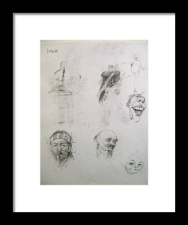 Portrait Framed Print featuring the drawing Sketchbook 2 pg 9 by Cliff Spohn