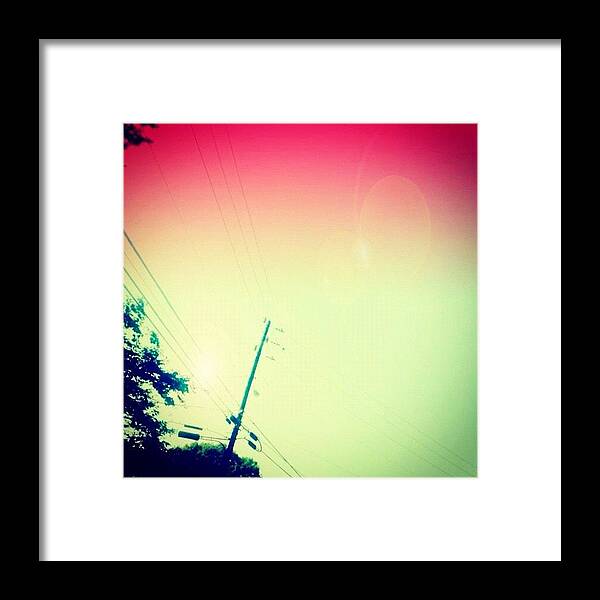 Pink Framed Print featuring the photograph #sky #edit #cary #prettycolors #pink by Katie Williams