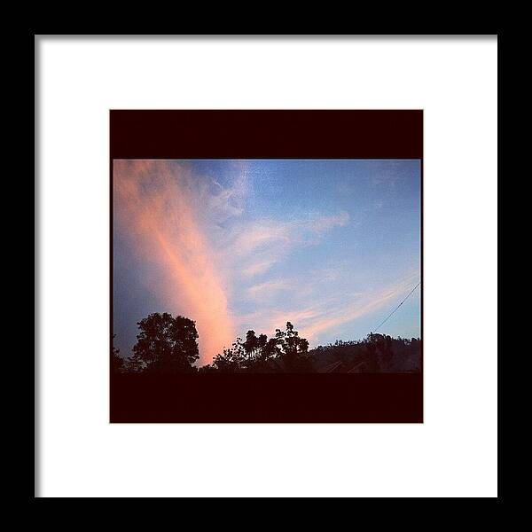 Beautiful Framed Print featuring the photograph #sky #morning #sunrise #view #tree by Nares Anindya