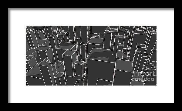 Digital Framed Print featuring the digital art Skyline 020 by Lyle Bonn