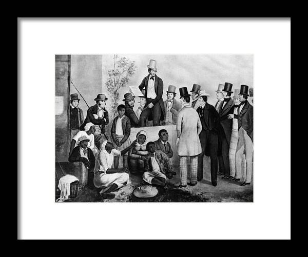 1850s Framed Print featuring the photograph Slavery Auction, In The United States by Everett