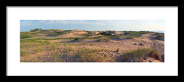 Sleeping Framed Print featuring the photograph Sleeping Bear Dunes Panorama by Twenty Two North Photography