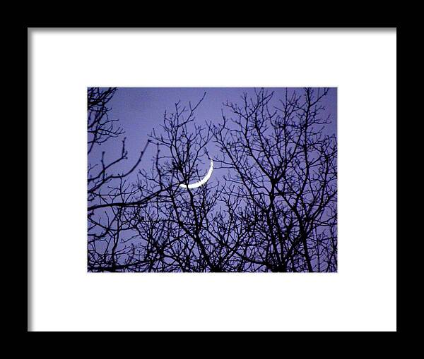 Moon Framed Print featuring the photograph Sliver Moon by Kim Galluzzo