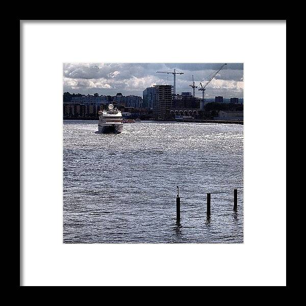 Tagstagram Framed Print featuring the photograph Small Cruise Liner : Thames Arrival by Neil Andrews