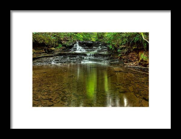 Green Mantle Framed Print featuring the photograph Small spirit of the falls by Jakub Sisak