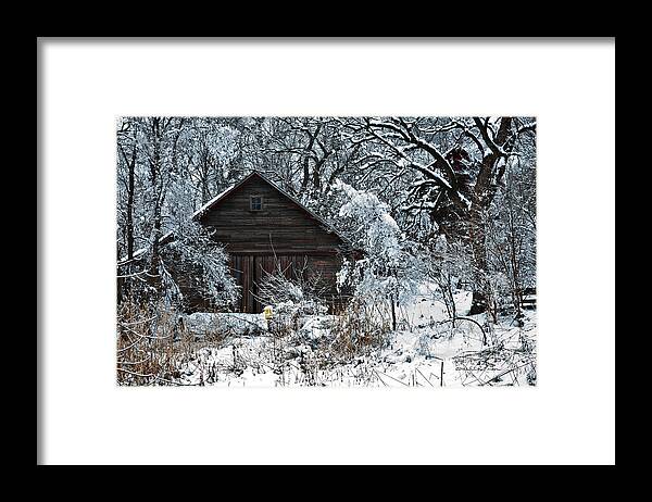 Barn Framed Print featuring the photograph Snow Covered Barn by Ed Peterson
