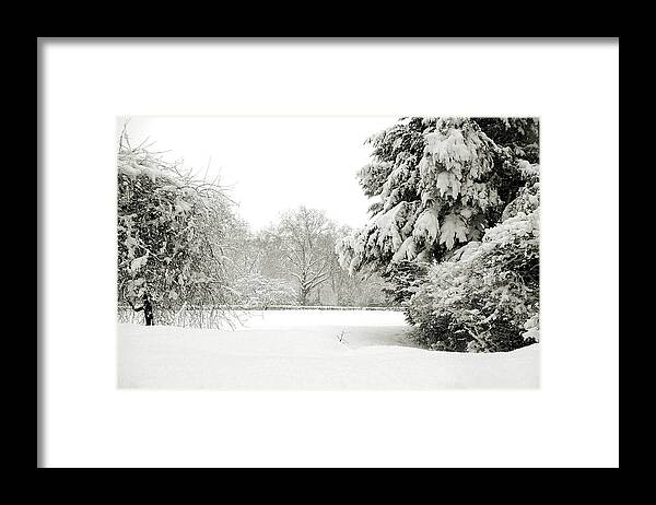 Lenny Carter Framed Print featuring the photograph Snow packed Park by Lenny Carter