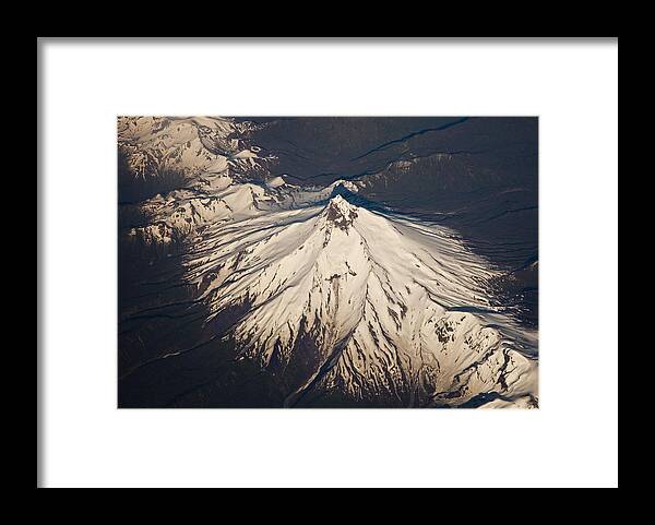 00479602 Framed Print featuring the photograph Snowcovered Volcano Andes Chile by Colin Monteath