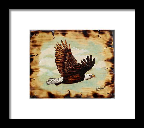 Eagle Framed Print featuring the mixed media Soaring by Kenneth Lambert