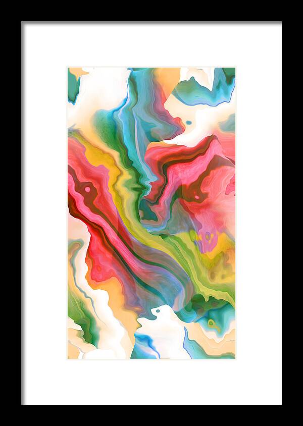 Abstract Framed Print featuring the digital art Soft Summer Days by Ruth Palmer