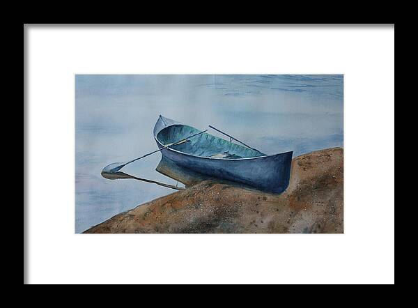 Canoe Framed Print featuring the painting Solitude by Patsy Sharpe